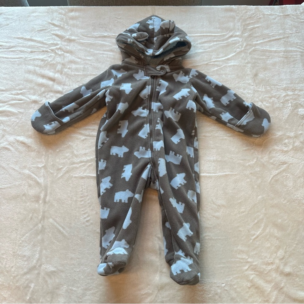 Carter's Baby Fleece Bear Print Bunting Suit size 6 months